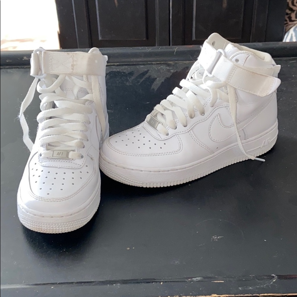 White Nike High Top Air Force Ones